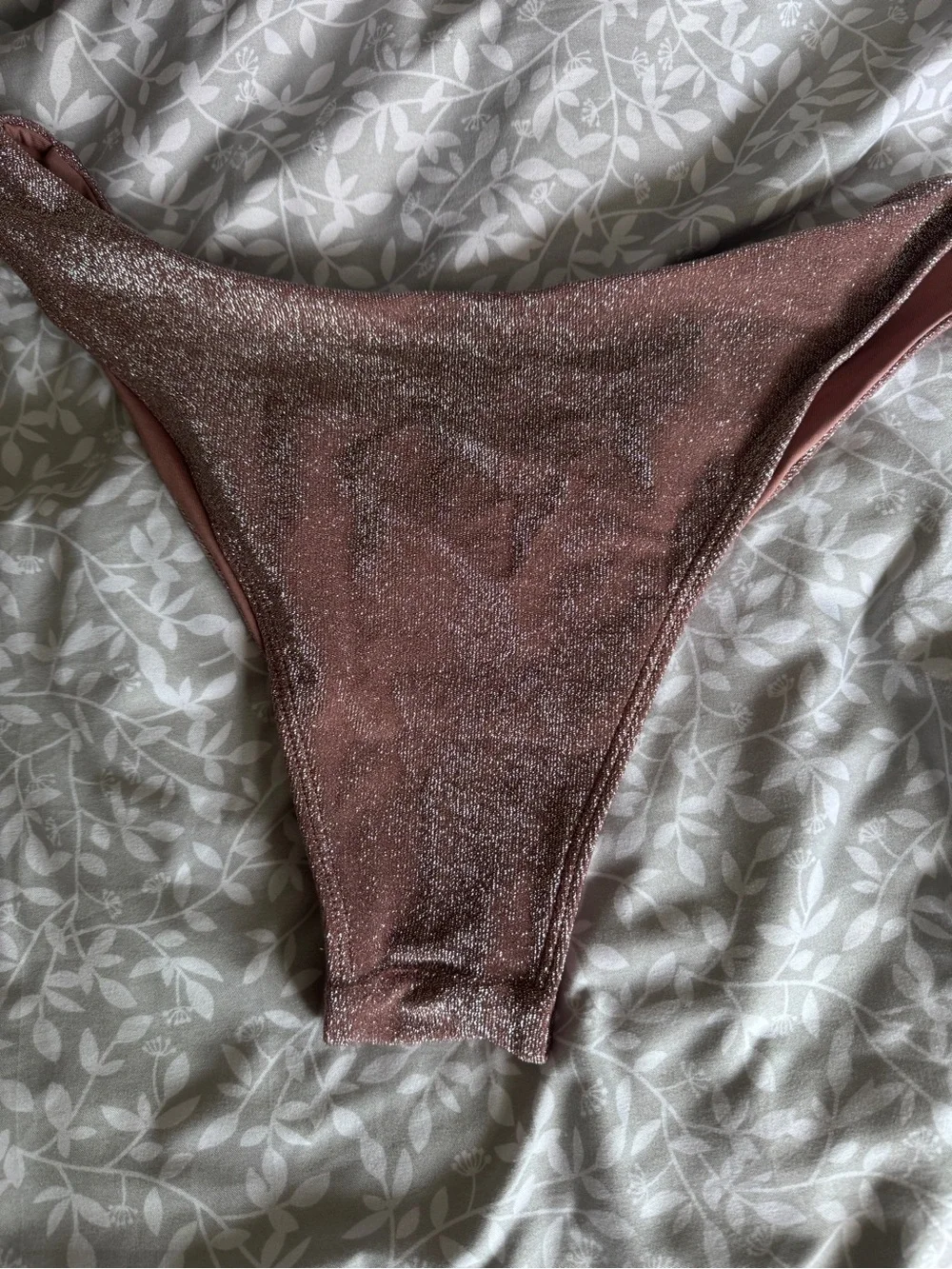 Monday Swimwear Rose Metallic Mauve Shimmer Bikini Bottom